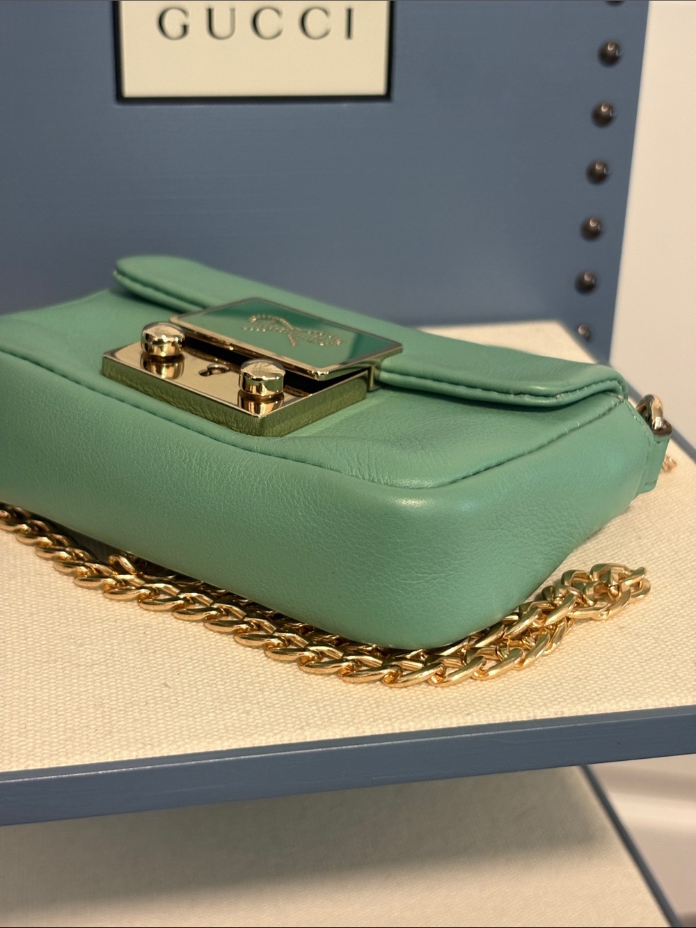 Anya Hindmarch Mini Green Purse With Chain Strap - Picture 6 of 9